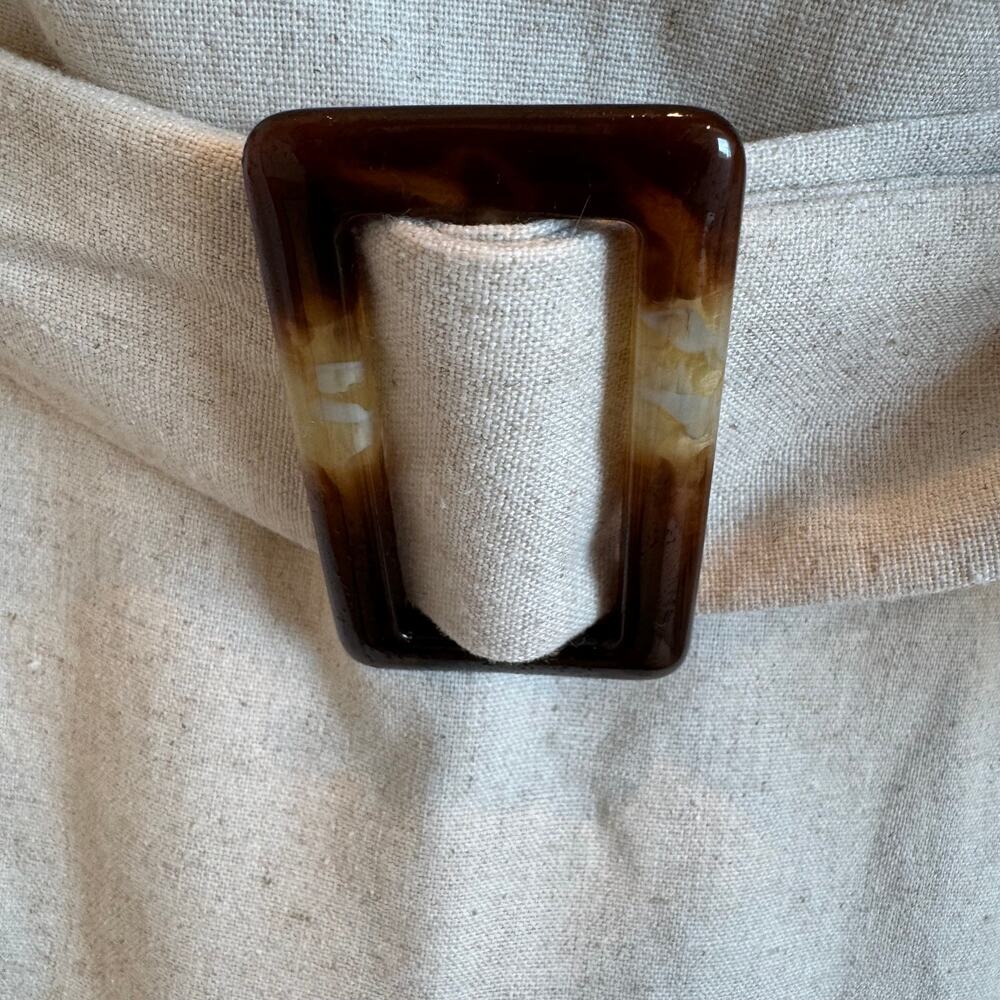 Monteau Linen Blend Strapless Belted Pockets A-Line Mini Dress - Picture 9 of 9